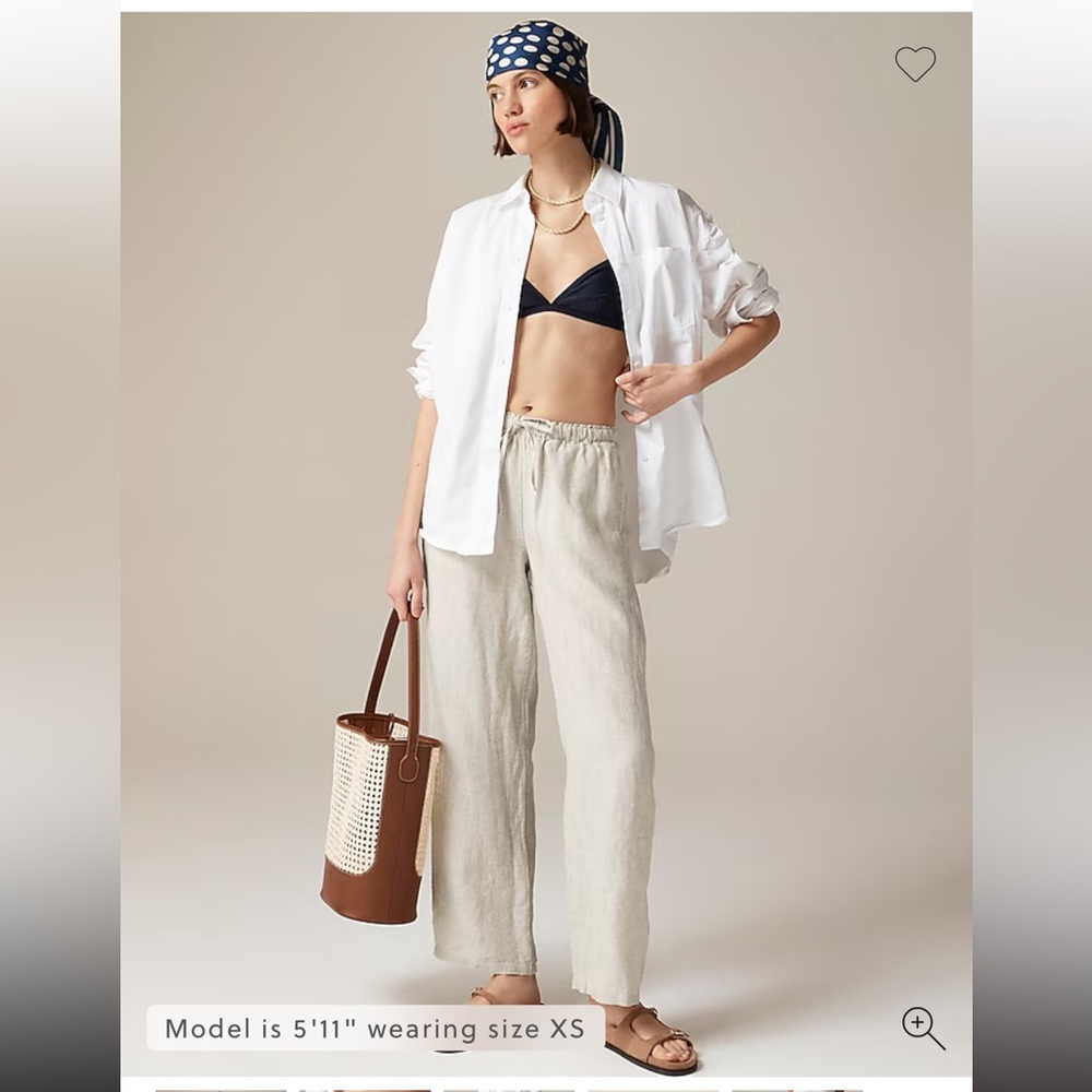 NWT Petite new Soleil pant in linen, size petite small (PS), color flax